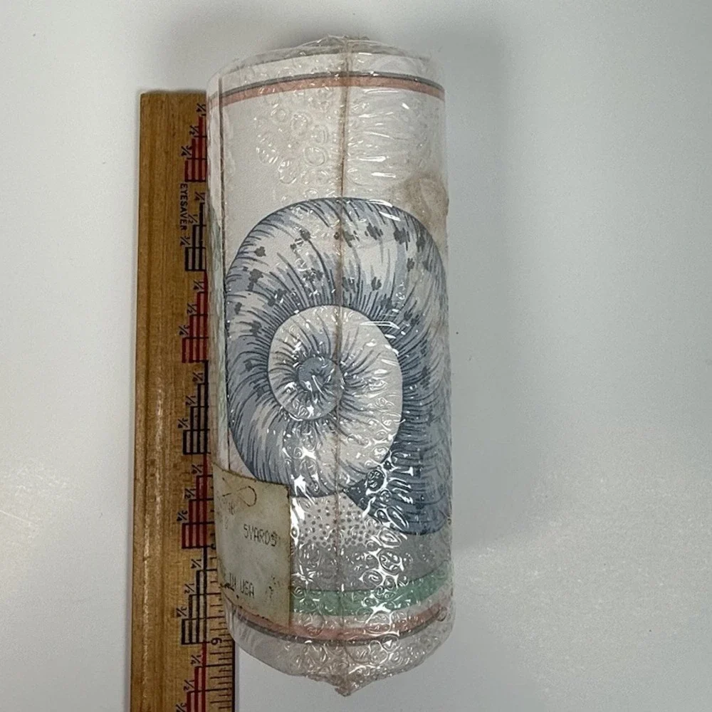 Wallpaper‎ Border Beach Sea Conch Shells Pastel 5 Inch 5 Yards Made In USA VTG